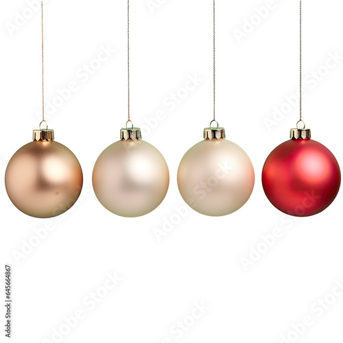Christmas ornaments on a transparent background
