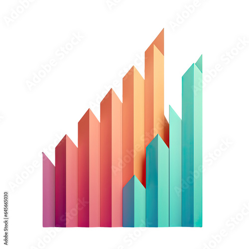 Graphic with rising arrow representing progress and creative achievement in business transparent background