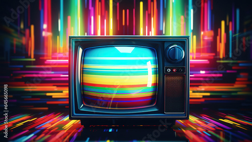Glitch noise static television VFX pack, Visual video effects stripes background. Generative Ai