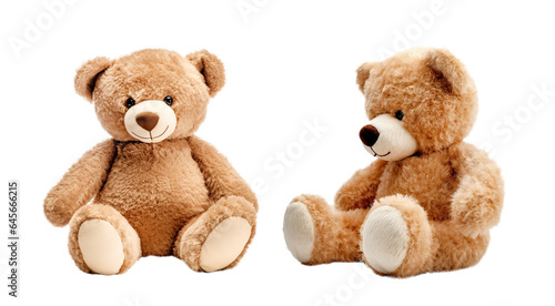 Sweet teddy bear on transparent