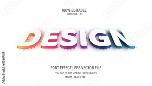Editable design 3d text effect.