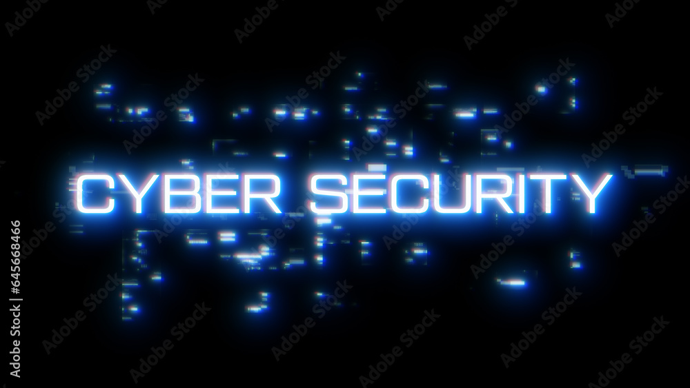 Cyber Security word overlay with digital glitch Cyber Security word overlay with digital glitch