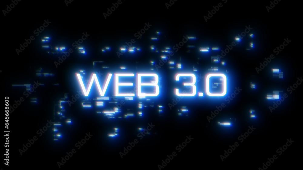 Web 3.0 word overlay with digital glitch Web 3.0 word overlay with digital glitch