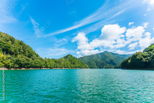 Japan lake Okutama in Summer