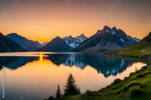 sunrise in the mountains generated ai © Muhammad