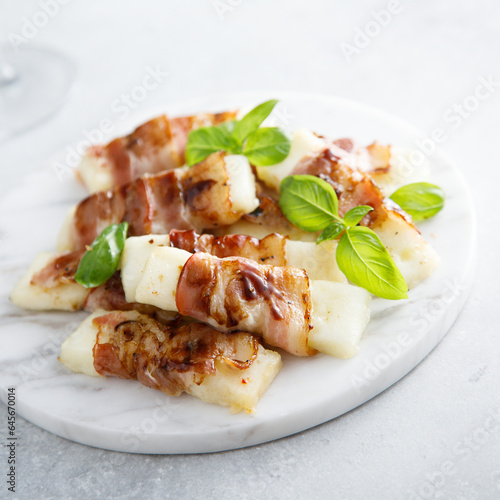 Roasted bacon-wrapped halloumi cheese	