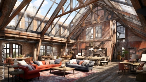 Wallpaper Mural interior office co-working space design, Generative AI Torontodigital.ca