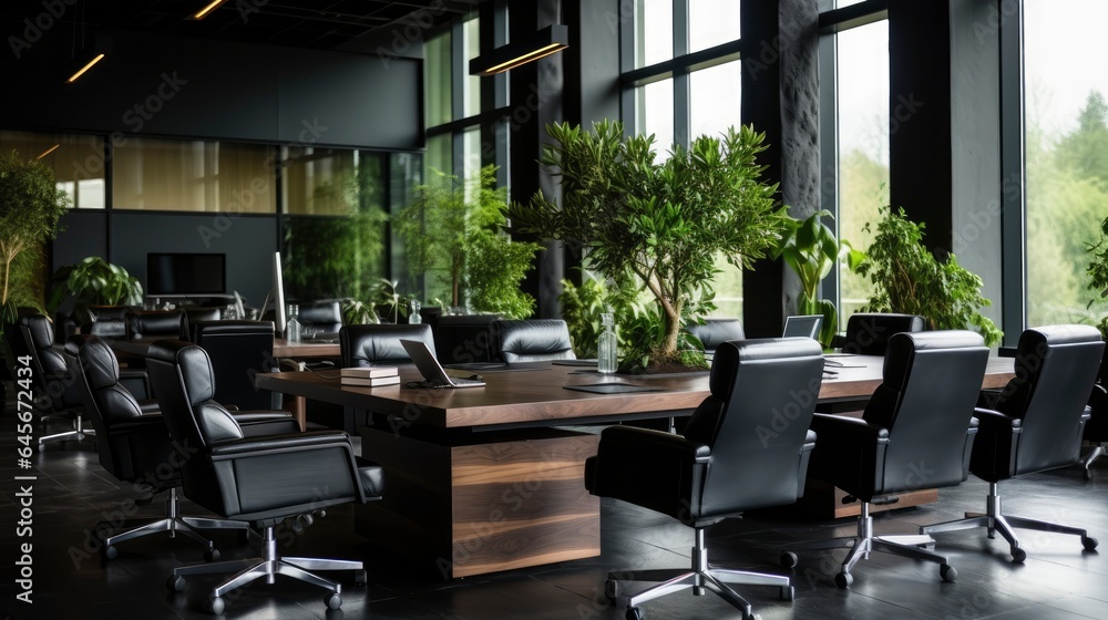 Fototapeta premium interior office co-working space design, Generative AI