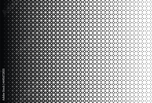 Black and white triangles pattern. Abstract geometric gradient background. Vector illustration.