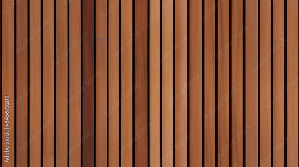 Naklejka premium Wooden slats texture seamless pattern, Generative AI