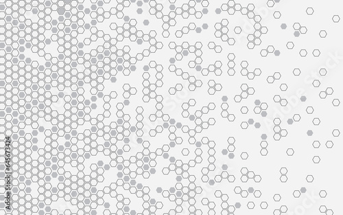 black and white background abstract hexagon pattern vector Format © Yero06