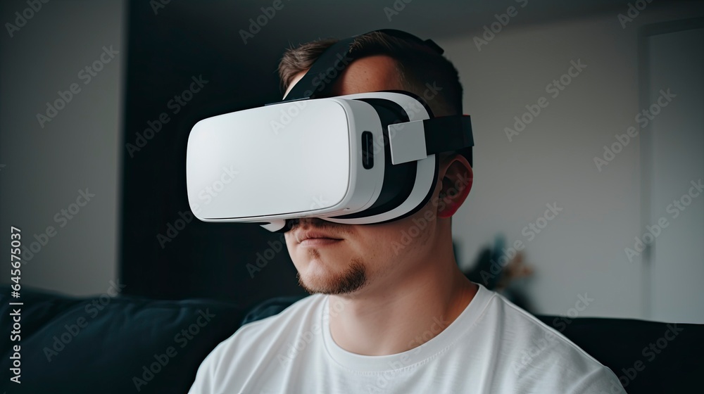 Child with virtual reality glasses for education, Generative AI Child with virtual reality glasses for education, Generative AI