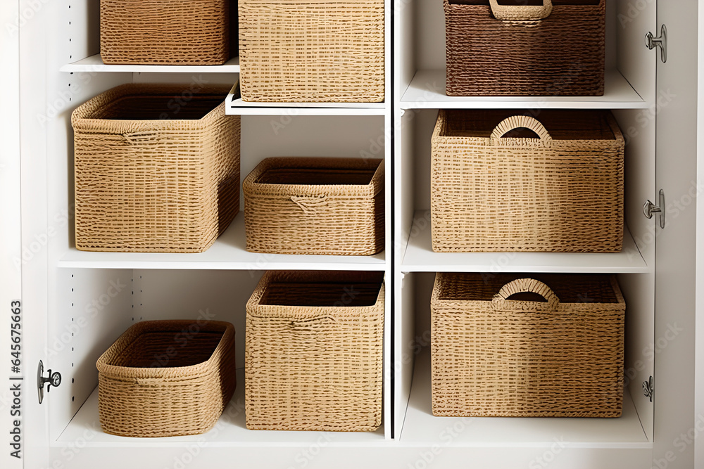 A display showcasing Marie Kondos storage boxes, containers, and