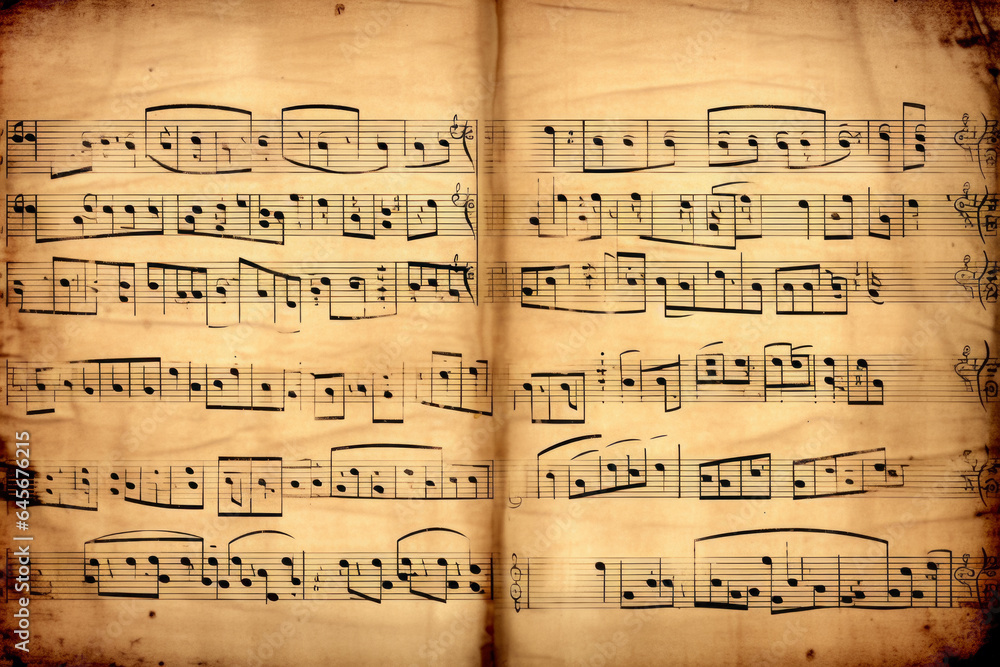 Texture Of An Old Sheet From A Music Notebook Created Using Artificial Intelligence