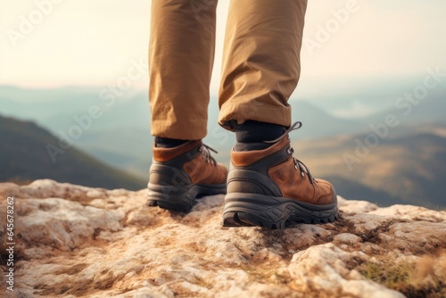 Adventure Awaits: Hiker's Leather Footwear in Action