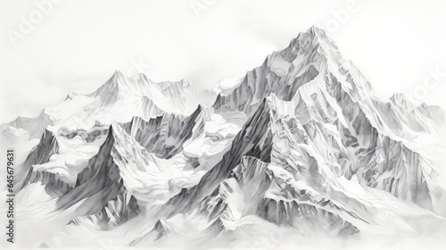 Artistic interpretations of mountains ai image generated