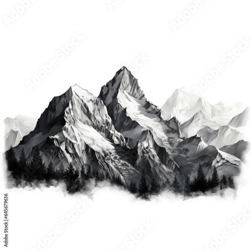 Visual representation of mountains ai image generated