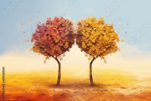 Two Trees Aging Together - Symbol of Love in Adulthood