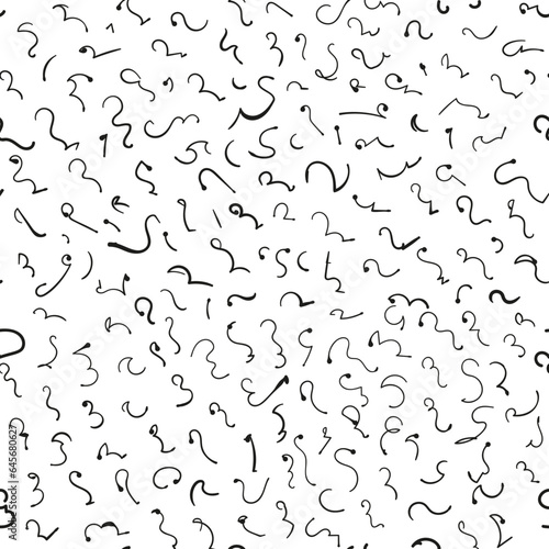 Seamless pattern of abstract background. Hand drawn fashion illustration isolated on white background. print design. Asymmetrical texture of spots, scribbles of different sizes.