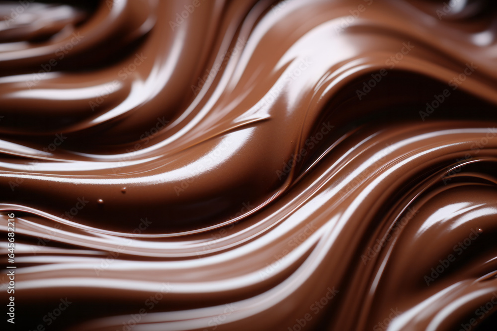 Close up photo of chocolate flow Close up photo of chocolate flow