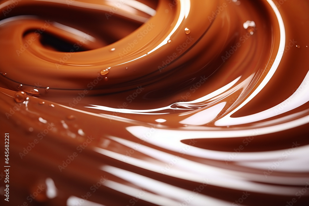 Close up photo of chocolate flow Close up photo of chocolate flow