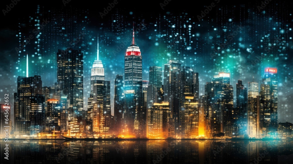 Digital City in metaverse background, Generative AI Digital City in metaverse background, Generative AI