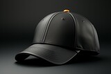 Four different angles showcase a mock up of a stylish black baseball cap