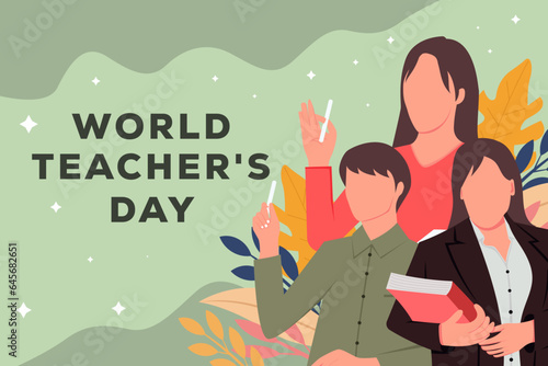 vector design World Teacher Day illustration background