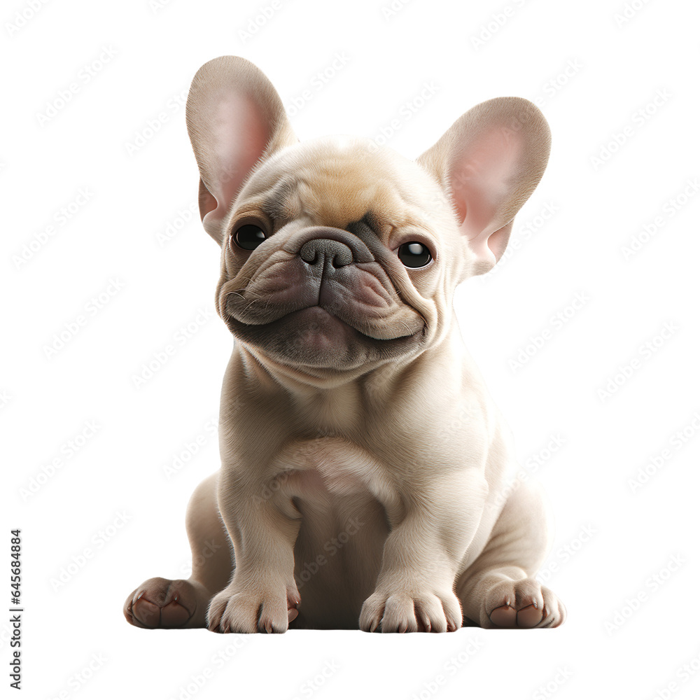 Cute French bulldog puppy, isolated on white or transparent background. Cute French bulldog puppy, isolated on white or transparent background.
