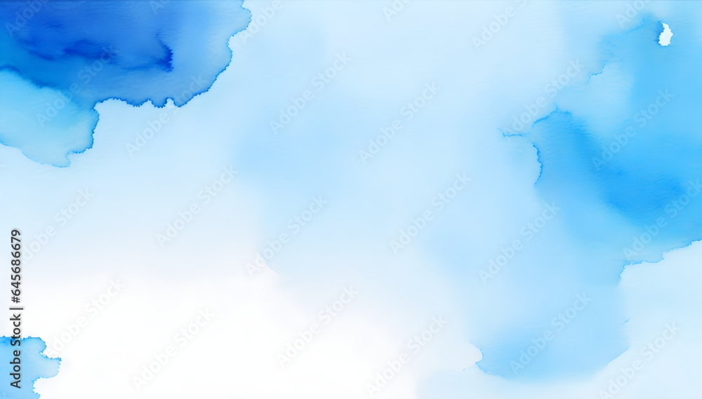 Obraz premium Watercolor Background in Various Shades of Tranquil Blue
