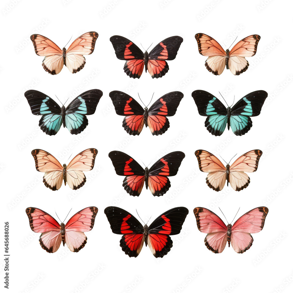 Heliconius butterflies isolated on transparent background Heliconius butterflies isolated on transparent background