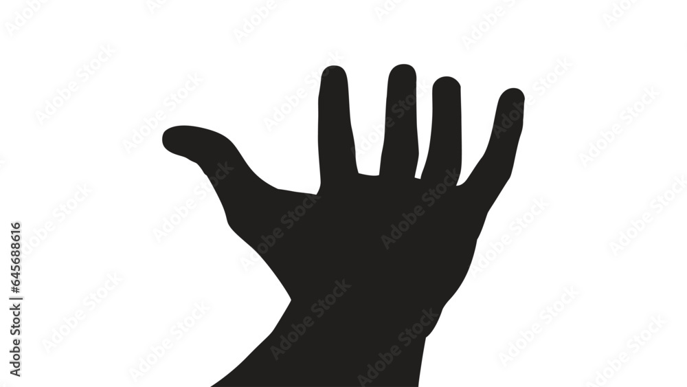 hand silhouettes isolated on white, Hand open and ready to help or receive, hand pointing at something, hands gesturing black, Black hands silhouettes, vector illustration hand silhouettes isolated on white, Hand open and ready to help or receive, hand pointing at something, hands gesturing black, Black hands silhouettes, vector illustration