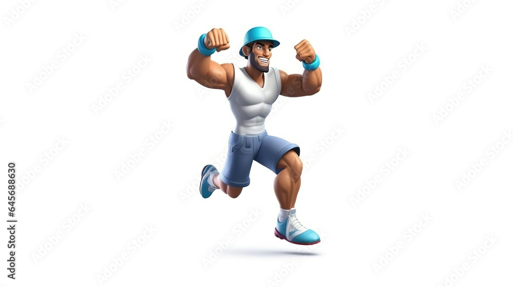 Fototapeta premium 3d man running