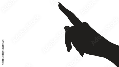 hand silhouettes isolated on white, hand pointing isolated on white, hand pointing at something, hands gesturing black, Black hands silhouettes, vector illustration