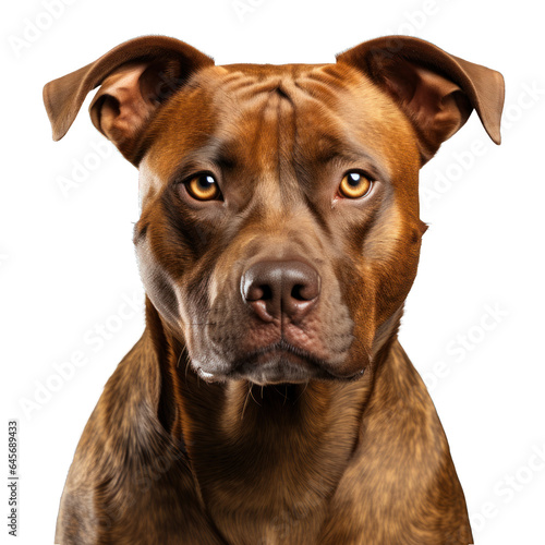 American pitbull terrier on transparent background.