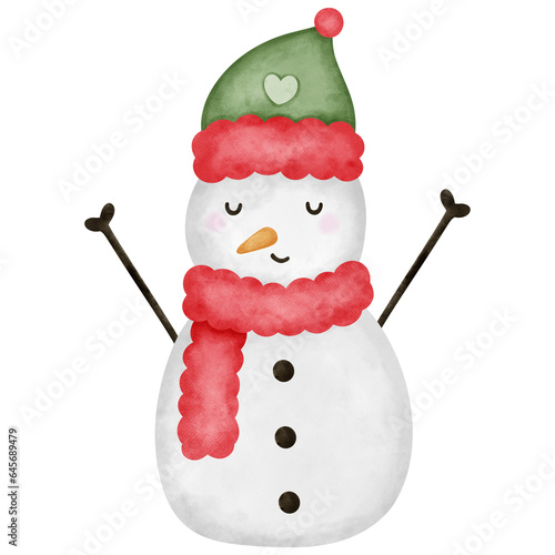 Snowman Watercolor Element photo