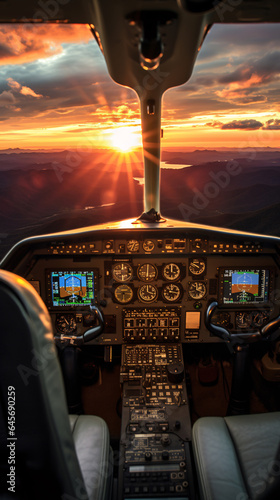 Sunset Flight Over Blue Ridge Mountains A Private Aircraft's Aerial View