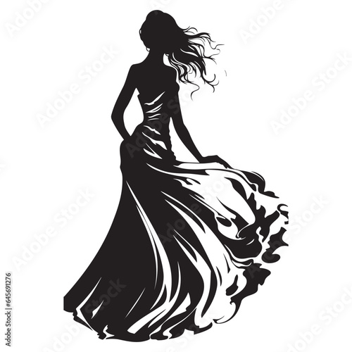Bride in a wedding dress holding flowers