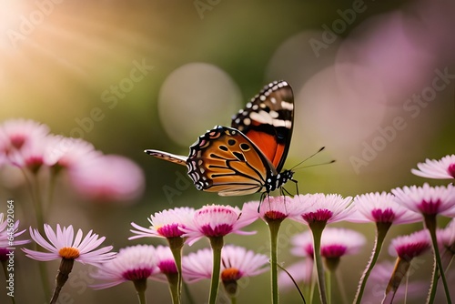 butterfly on flower in garden