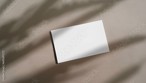 Business Cards Stack Mockup for Branding and Logo with Window Soft cast Light Plant Shadow, Single Business card for Design Template