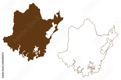 Central Coast Council (Commonwealth of Australia, New South Wales, NSW) map vector illustration, scribble sketch Central Coast map