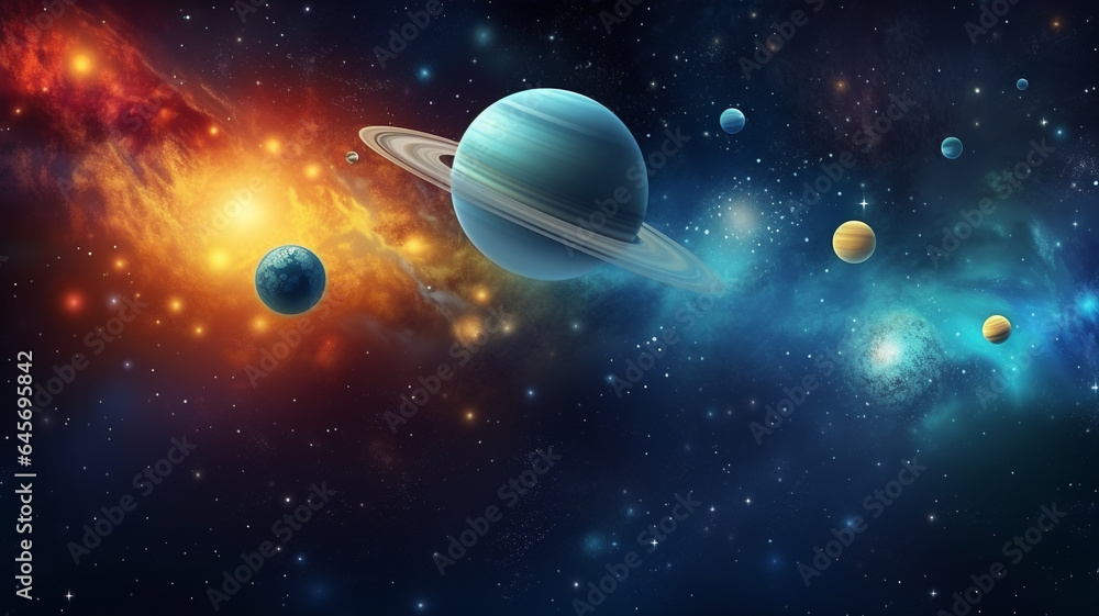 Solor system background. Generative AI Solor system background. Generative AI