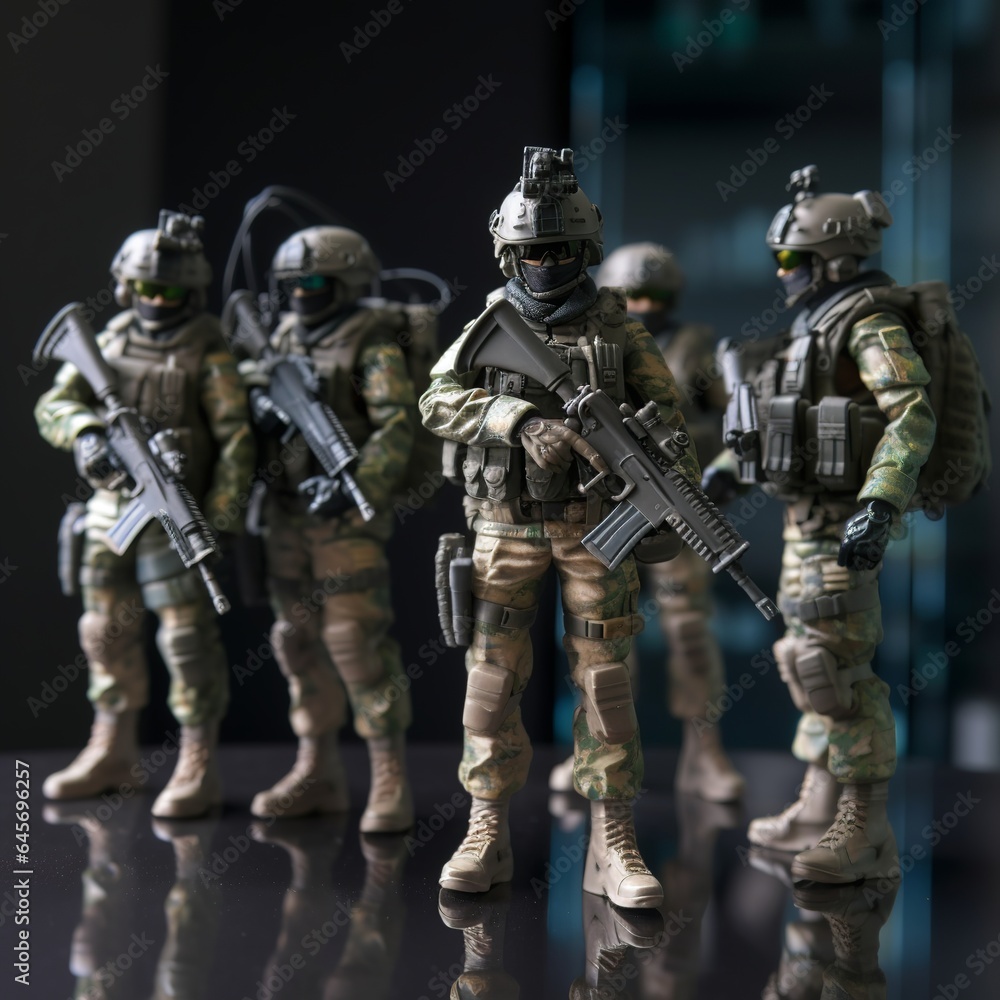 miniature army soldier squad design illustration miniature army soldier squad design illustration