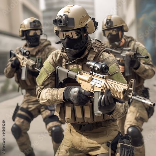 swat army in action design illustration