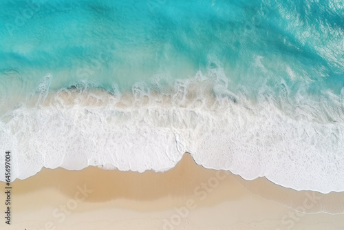 summer holiday beach ocean seascape top view copy space