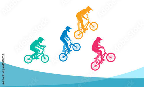 Great elegant vector editable bicycle motocross race poster background design for your championship community event	