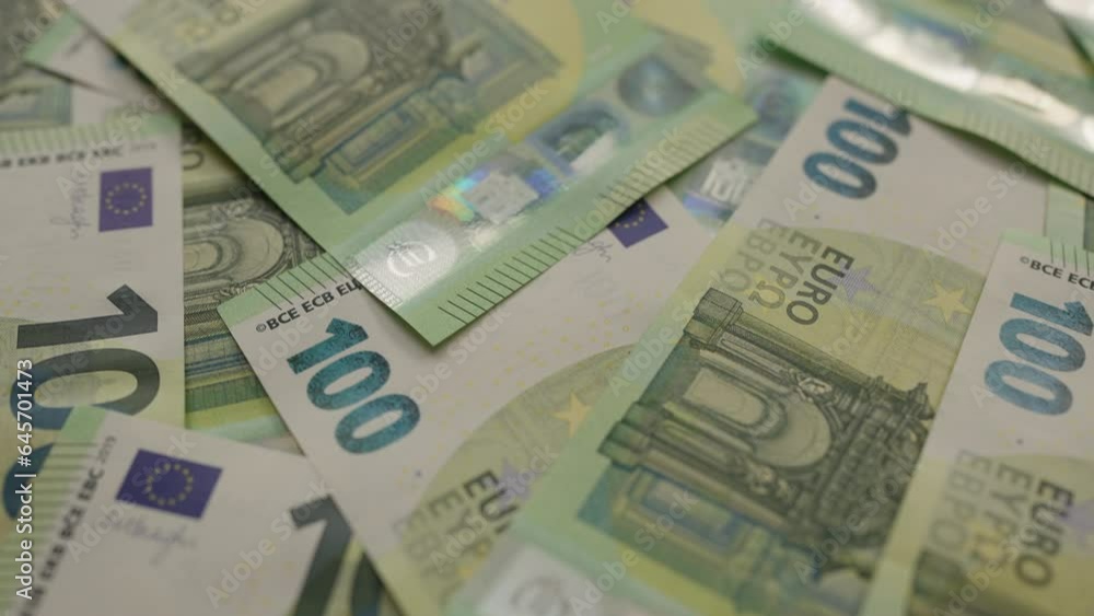 Euro currency background with 100 bills Euro currency background with 100 bills