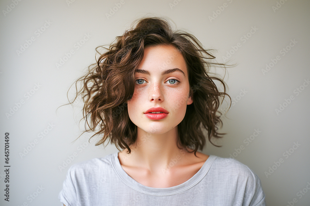 Portrait of an unusual French woman with beautiful freckles Portrait of an unusual French woman with beautiful freckles