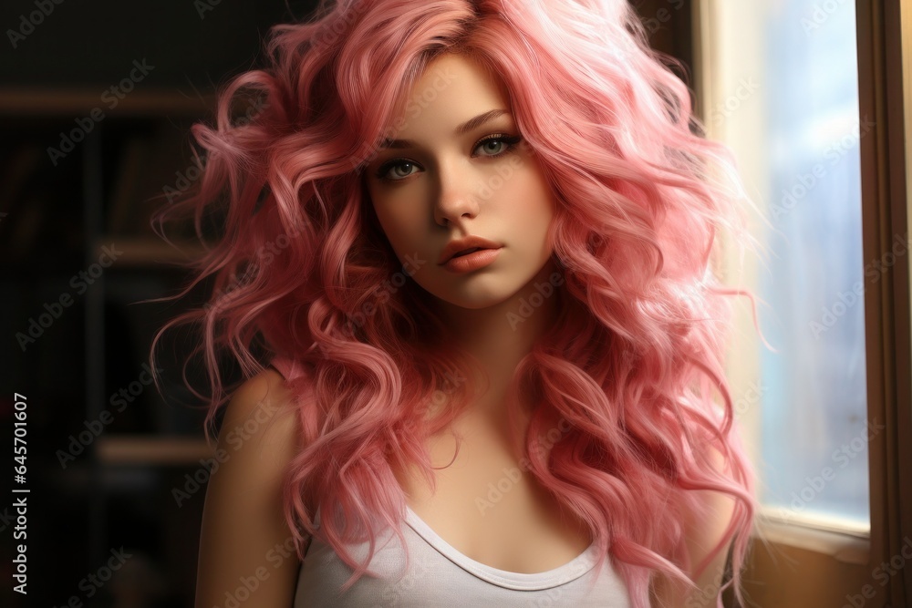 Beauty Fashion women with pink hair Beauty Fashion women with pink hair