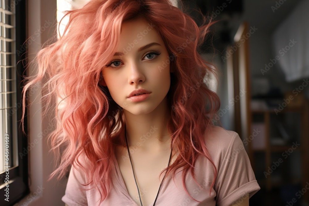 Beauty Fashion women with pink hair Beauty Fashion women with pink hair